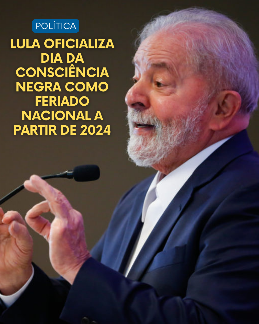 Lula oficializa Dia da Consciência Negra como feriado nacional a partir de 2024