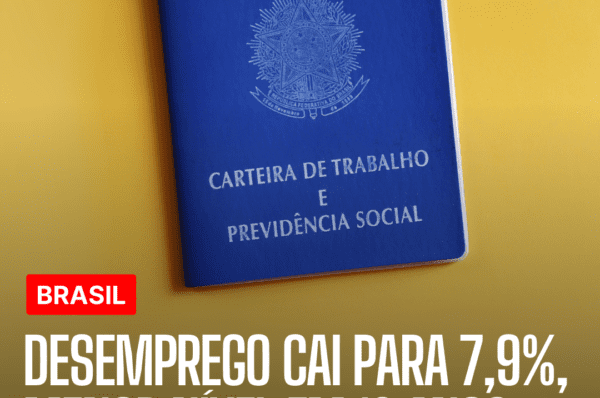 Desemprego Cai para 7,9%, menor nível em 10 Anos