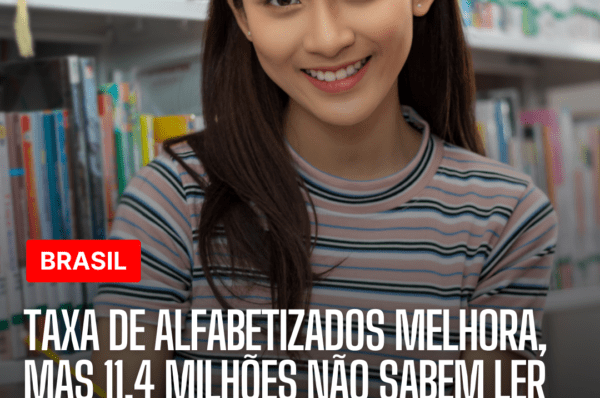 Taxa de alfabetizados melhora, mas 11,4 milhões não sabem ler ou escrever