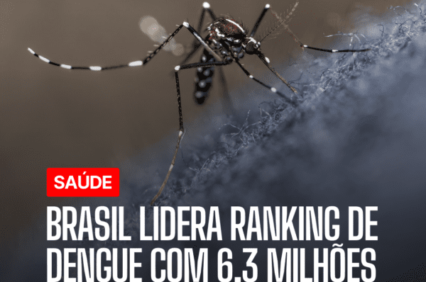 Brasil lidera ranking de dengue com 6,3 milhões de casos prováveis