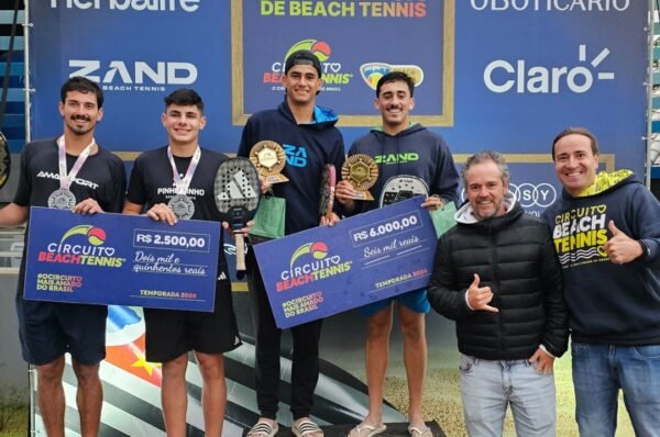 Mais jovem top 10 do mundo pelo Brasil, Daniel Mola conquista título na 14ª etapa do Circuito Beach Tennis em Valinhos